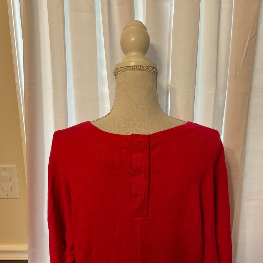 Saturday/Sunday Sweater-Dress M Cranberry Pink Long Sleeve Pockets Snap Back - Picture 9 of 11